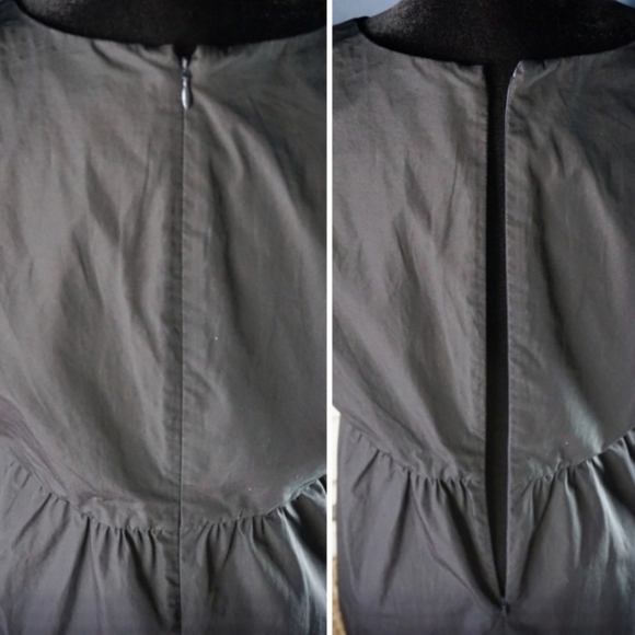 Madewell Black Tie-Front Mini Dress Size 12 NWT Cotton Empire Waist V-Neck - Picture 8 of 13